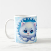 3D kittengat in een wand koffie Mok wrap (Links)