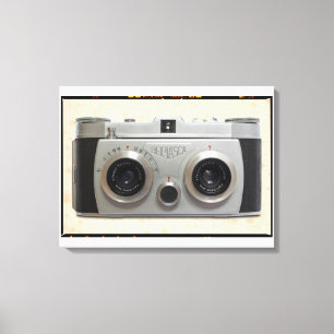3D Klassieke camera Canvas Afdruk