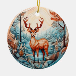 3D KLASSIEKE KERST  HERT KERAMISCH ORNAMENT