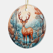 3D KLASSIEKE KERST  HERT KERAMISCH ORNAMENT (Links)