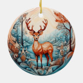 3D KLASSIEKE KERST  HERT KERAMISCH ORNAMENT (Achterkant)