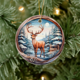 3D KLASSIEKE KERST  HERT KERAMISCH ORNAMENT