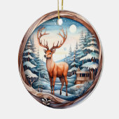 3D KLASSIEKE KERST  HERT KERAMISCH ORNAMENT (Links)