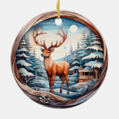 3D KLASSIEKE KERST  HERT KERAMISCH ORNAMENT (Achterkant)