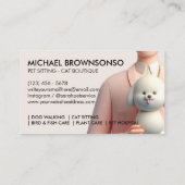 3D Klei Plastic Hond Dierenarts Karakter Visitekaartje (Achterkant)