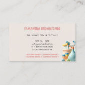 3D Klei Plastic Vrouw Schoonmakend Karakter Visitekaartje (Achterkant)