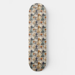 3D-klei stijl naadloos patroon met schattige honde Persoonlijk Skateboard
