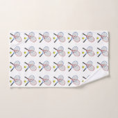 3D kleine blauwe rode tennisrackets Handdoek (Handdoek)