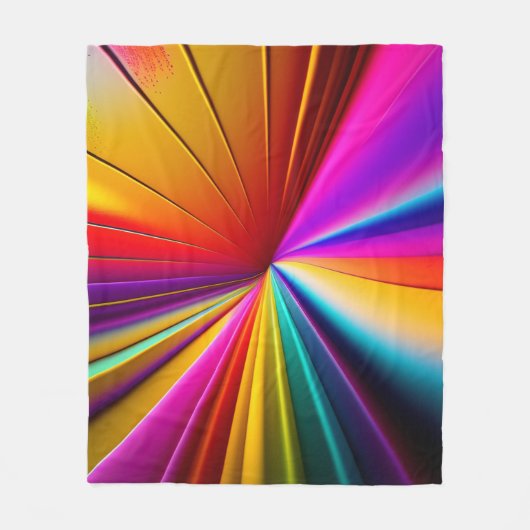 3D Kleuren Rays Abstract Geometrisch Fleece Deken (Voorkant)