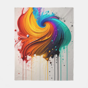 3D Kleurenspiraal Abstracte Geometrische Kleuren S Fleece Deken