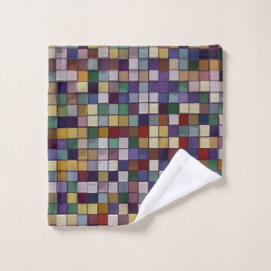 3D kleurrijke abstractie  mozaïekachtergrond Bad Handdoek (Wasdoekje)