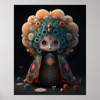 3D kleurrijke anime pop - Takashi Murakami Poster