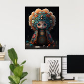 3D kleurrijke anime pop - Takashi Murakami Poster (Thuiskantoor)