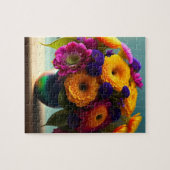3D kleurrijke bloemen Legpuzzel (Horizontaal)