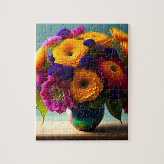 3D kleurrijke bloemen Legpuzzel (Verticaal)