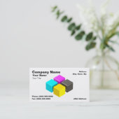 3D kleurrijke CMYK-blokken Visitekaartje (Staand voorkant)