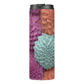 3D Kleurrijke Dahlia Floral Thermosbeker (Achterkant)