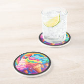 3D Kleurrijke Ice Cream Cones Zandsteen Onderzetter (Zijkant)