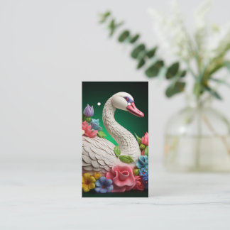 3D Kleurrijke Zwaanpatroon Oorbellenkaarten Visitekaartje