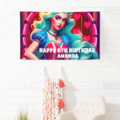 3D Koningin van Harten Verjaardagsbanner Spandoek (Insitu)