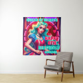 3D Koningin van Harten Verjaardagsbanner Wandkleed (In situ)