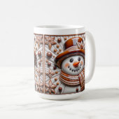 3D Koperen Kerstman Sneeuwman Koffiemok (Voorkant rechts)