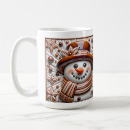 3D Koperen Kerstman Sneeuwman Koffiemok