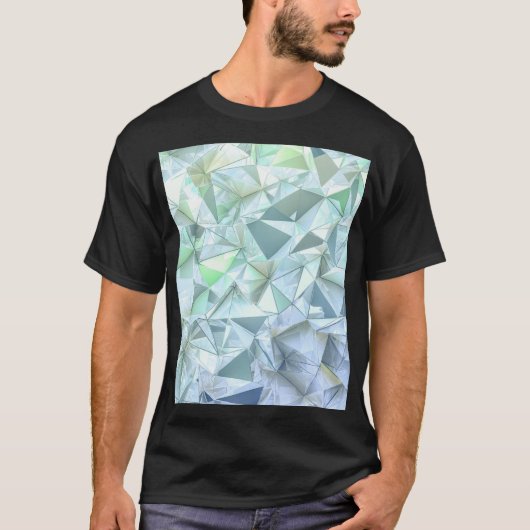 3D kristallen driehoek, illustratieve rendering. T-shirt (Voorkant)