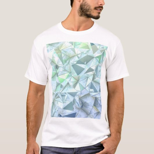 3D kristallen driehoek, illustratieve rendering. T-shirt (Voorkant)