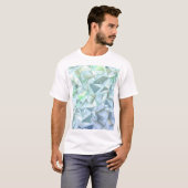 3D kristallen driehoek, illustratieve rendering. T-shirt (Voorkant volledig)