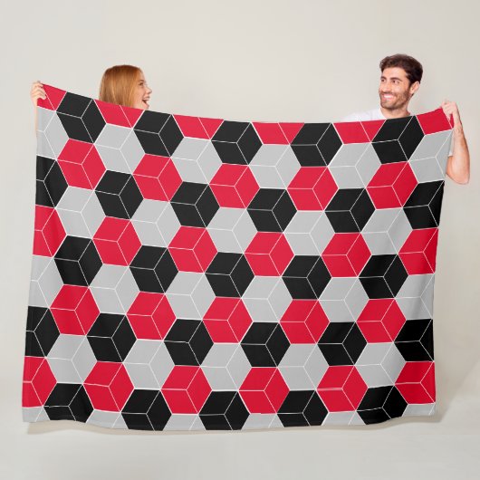 3d-kubieke patroon fleece deken (In situ)