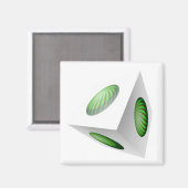3D-kubus met groene bollen Magneet (Voorkant / Achterkant)