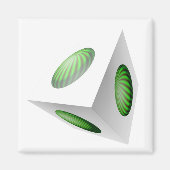 3D-kubus met groene bollen Magneet (Voorkant)