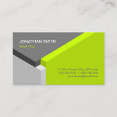 3D Kubusontwerp Limoen / grijs visitekaartje (Voorkant)