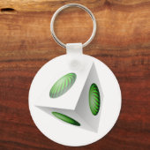 3D Kubusontwerp met groen Wereldbol Sleutelhanger (Voorkant)