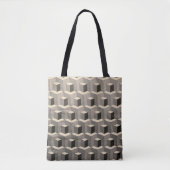 3D-kubussen in grijswaardenpatroon Tote Bag (Voorkant)