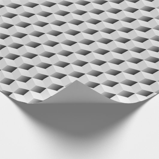 3D-kubussen in grijze schaduwen Cadeaupapier (Hoek)