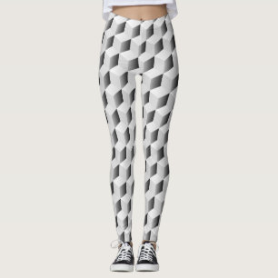 3D-kubussen in grijze schaduwen Leggings