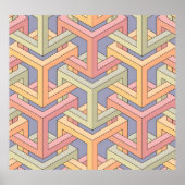 3D kubussen, optische illusie patroon. Poster (Voorkant)