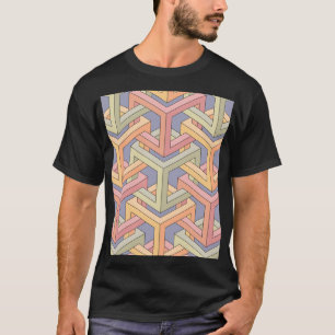 3D kubussen, optische illusie patroon. T-shirt