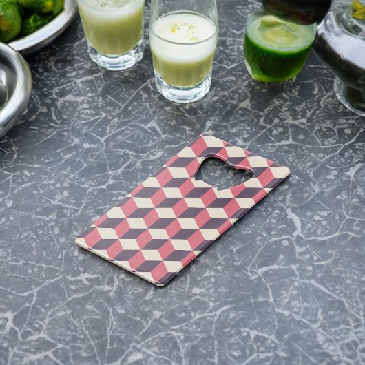 3D kubussen patroon Creditkaart Flessenopener