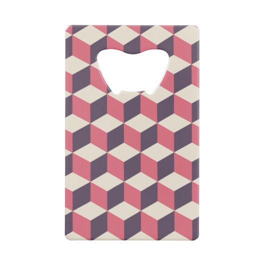 3D kubussen patroon Creditkaart Flessenopener (Voorkant)