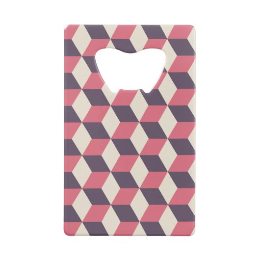 3D kubussen patroon Creditkaart Flessenopener (Achterkant)