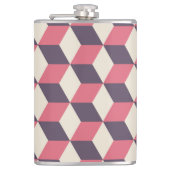 3D kubussen patroon Heupfles (Voorkant)