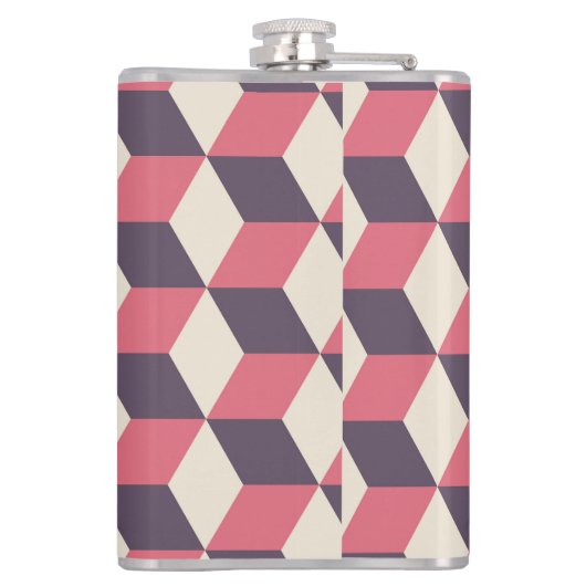 3D kubussen patroon Heupfles (Achterkant)