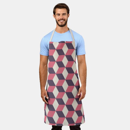 3D kubussen patroon Schort (Gedragen)