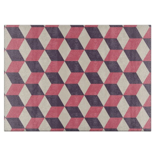 3D kubussen patroon Snijplank (Voorkant)