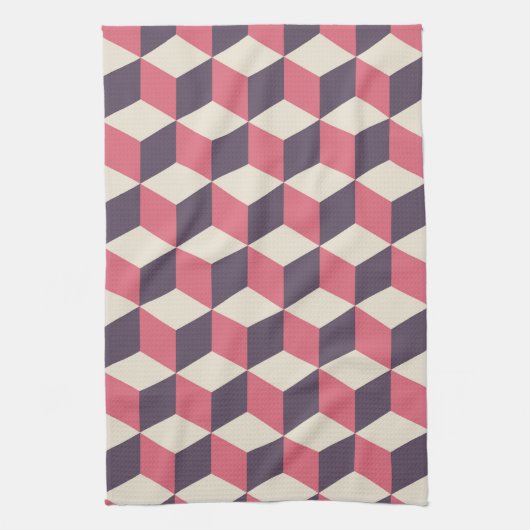 3D kubussen patroon Theedoek (Verticaal)