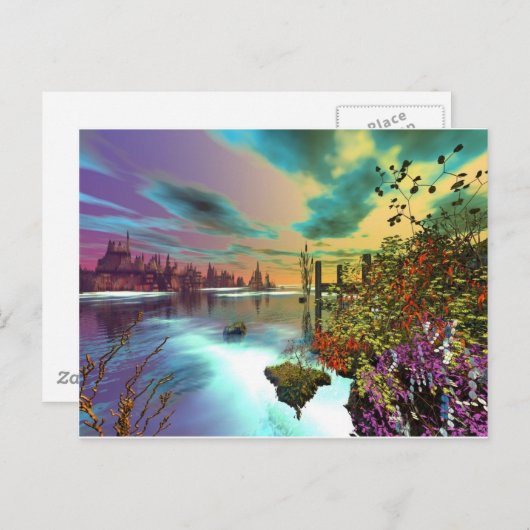 3d kunst eindeloze zomer briefkaart (Voorkant / Achterkant)