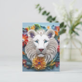 3D Kunst, Etherische leeuw hoofd fantasie concept  Feestdagenkaart (Staand voorkant)